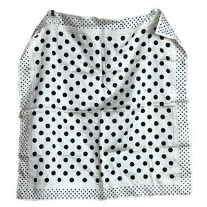 Michel Klein Scarf White Black Polka Dot 19" Square Kerchief Classic Unisex